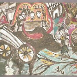 Smeetha Bhoumik: 'McIndia ', 2002 Oil Painting, Cityscape. Artist Description: Burgers and bullock carts, Mercs and men on the brink. . . . . . . melting pots bubbling over in bustling Bombay  ...