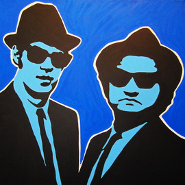 David Mihaly: 'Blues Brothers', 2009 Acrylic Painting, Music. Artist Description:  Blues Brothers ...