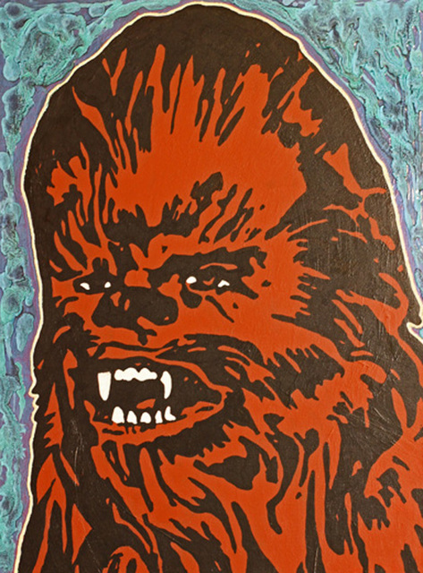 Artist David Mihaly. 'Chewbacca' Artwork Image, Created in 2016, Original Mixed Media. #art #artist