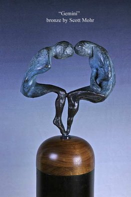 Scott Mohr: 'Gemini', 1979 Bronze Sculpture, Figurative.  My mother was a Genini and inspired this sculpture. The enigmatic twins ...