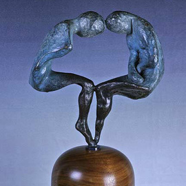 Scott Mohr: 'Gemini', 1979 Bronze Sculpture, Figurative. Artist Description:  My mother was a Genini and inspired this sculpture. The enigmatic twins ...