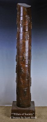 Scott Mohr: 'Pillars of Society', 2005 Bronze Sculpture, Humor.  An homage to my father who was a salesman during the 60s 