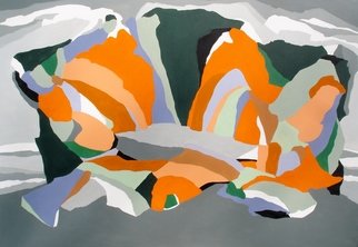 S. Josephine Weaver: 'Plane Earth', 1989 Oil Painting, Abstract Landscape.          winter, spring, blossom, landscape ...