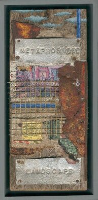 Robert H. Stockton: 'A Place I Used To Know', 1997 Assemblage, Abstract. This assemblage is created on a piece of weathered wood, using a wide variety of 