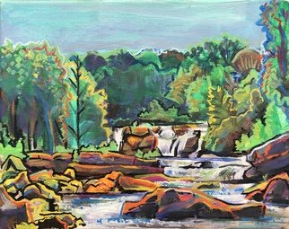 Sean Willett: 'high falls', 2019 Acrylic Painting, Home. Swimming ole...