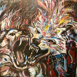 Sean Willett: 'love dogs', 2019 Acrylic Painting, Expressionism. Artist Description: We are ...