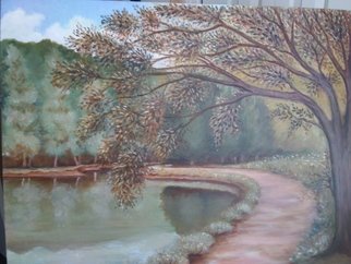 Seanna Mendez: 'willow river', 2019 Oil Painting, Scenic. Willow on the Water...