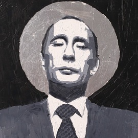 Alexey Semibratsky: 'holy pu', 2017 Oil Painting, Political. Artist Description: Holy Mr. President...