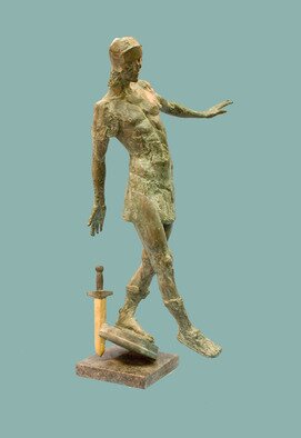 Serhii Brylov: 'alternative', 2004 Bronze Sculpture, Political. Choice is a stage of the will that involves giving preference to rejecting one of two or more alternatives, sometimes after a period of deliberation. ...