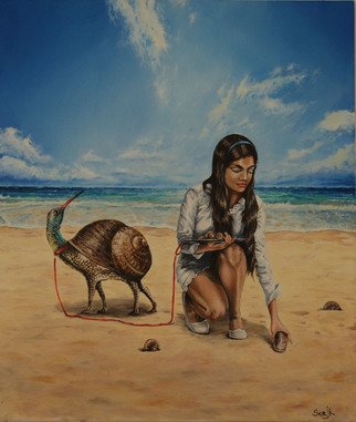 Artist: Sergey Kirillov - Title: on the beach - Medium: Oil Painting - Year: 2018
