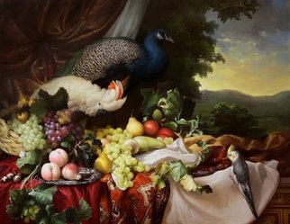 Dmitry Sevryukov: 'breakfast of the aristocrats', 2014 Oil Painting, Birds. Realism needs rehabilitation and a Flemish- style still life is exactly what is needed for this. I try to work with respect to the masters of previous eras and to the standards of painting of the Middle Ages. I hope that what I do will appeal to lovers of painting ...