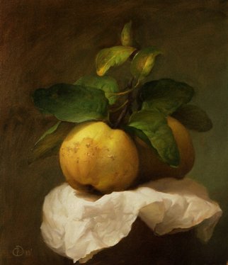 Dmitry Sevryukov: 'quince', 2013 Oil Painting, Still Life. Realism needs rehabilitation and a Flemish- style still life is exactly what is needed for this. I try to work with respect to the masters of previous eras and to the standards of painting of the Middle Ages. I hope that what I do will appeal to lovers of painting ...