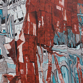 Steven Fleit: 'high line reflection 4', 2013 Acrylic Painting, Architecture. Artist Description: High Line, New York City, reflection, architectural distortion...