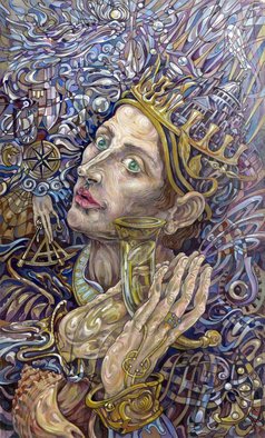 Giorgi Arutinov: 'KingofCups', 2016 Acrylic Painting, Spiritual.   Inspired by archetypes encoded in a tarot deck symbolism.  ...
