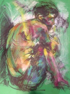 Alireza Shakeraneh: 'color of inside', 2015 Pastel, Figurative. this is mix of Acrylic and Pastel on Fabriano...