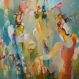 Pavel Shamykaev: 'Breath of spring', 2009 Oil Painting, Abstract Figurative. 