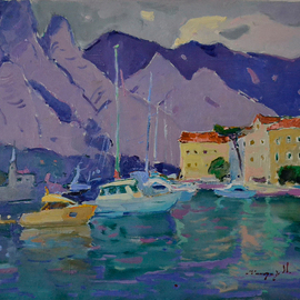 Alexander Shandor: 'bay of kotor', 2019 Oil Painting, Seascape. Artist Description: Painting: Oil on CanvasOriginal: One- of- a- kind ArtworkSize: 80 W x 60 H x 2 D cmFrame: Not FramedReady to Hang: Not applicablePackaging: Ships Rolled in a Tube...