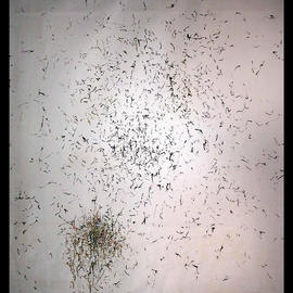 Richard Lazzara: 'BIGBANG AFTERGLOW NETWORK ', 1972 Oil Painting, Visionary. Artist Description: BIGBANG AFTERGLOW NETWORK 1972 is a sumie calligraphy oil painting from the TALKING CALLIGRAPHY COLLECTION as archived at 
