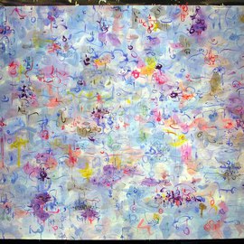 Richard Lazzara: 'BLUE IDEOPLEXUS', 1975 Watercolor, Healing. Artist Description:   This healing cakra work focus' s on the blue colors and we see many of these same images in meditations as we travel along the spinal column....