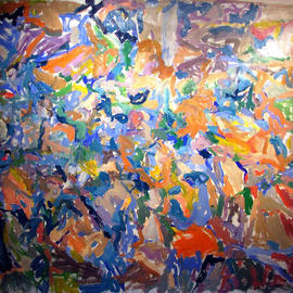 Richard Lazzara: 'BRAID KNOTS THEORY', 1972 Oil Painting, Geometric. Artist Description: BRAID KNOTS THEORY 1972 with colorful strokes braided into a KNOT ART oil paintings group as  archived at 