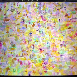 Richard Lazzara: 'CAKRA BALANCE', 1975 Watercolor, Healing. Artist Description:  Here we see the many calligraphy strokes in miracle forms, it is a healing touch using this color field technolgy to transmit this 