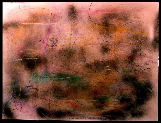 Artist Richard Lazzara. 'CROSSING THE MIND FIELD' Artwork Image, Created in 1984, Original Pastel. #art #artist