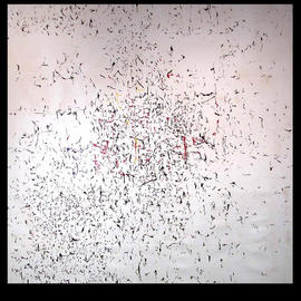 Richard Lazzara: 'GPS TRAPEZE NETWORK', 1972 Oil Painting, Visionary. Artist Description: GPS TRAPEZE NETWORK 1972  is a sumie calligraphy oil painting from the TALKING CALLIGRAPHY COLLECTION  as archived at 