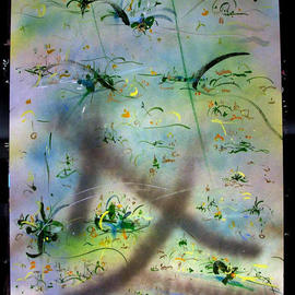 Richard Lazzara: 'GROWTH OF PLANTS', 1985 Mixed Media, Visionary. Artist Description: GROWTH OF PLANTS is another raising energy painting with' Art for the Soul' from 
