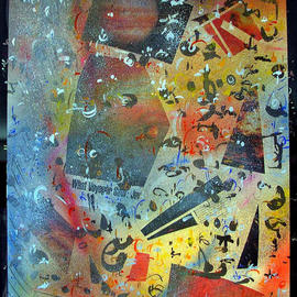 Richard Lazzara: 'JUPITER ORANGE', 1985 Mixed Media, Inspirational. Artist Description: More pictures from the mission in 