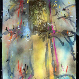 Richard Lazzara: 'LINGAM GOLD', 1985 Mixed Media, Inspirational. Artist Description: Another view of an ancient temple from asia in this 