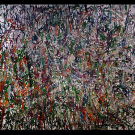 Richard Lazzara: 'NYC JUNGLEY STRIPS', 1972 Oil Painting, Visionary. Artist Description: NYC JUNGLEY STRIPS 1972 is from the 