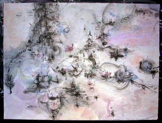 Richard Lazzara: 'SPACE WITHIN', 1975 Watercolor, Visionary. Artist Description: SPACE WITHIN 1975,  a clear message from the past, remembered today at' Art for the Soul' and 