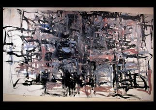 Richard Lazzara: 'STEEL BUILDING', 1972 Oil Painting, Geometric. STEEL BUILDING 1972 is from the' KNOT ART  oil paintings group' and 