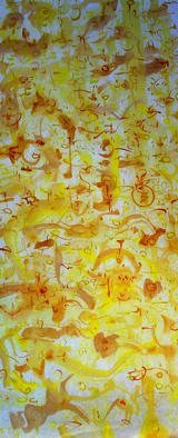 Artist: Richard Lazzara - Title: aztec yellow unearthed - Medium: Calligraphy - Year: 1976