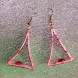 Richard Lazzara: 'carnelian bells ear ornaments', 1989 Mixed Media Sculpture, Fashion. Artist Description: carnelian bells ear ornaments from the folio LAZZARA ILLUMINATION DESIGN are available at 
