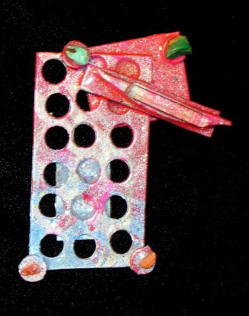 Artist Richard Lazzara. 'City Notes Pin Ornament' Artwork Image, Created in 1989, Original Pastel. #art #artist