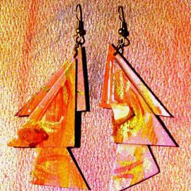 Richard Lazzara: 'elegant slant ear ornaments', 1989 Mixed Media Sculpture, Fashion. Artist Description: elegant slant ear ornaments from the folio LAZZARA ILLLUMINATION DESIGN are available at 