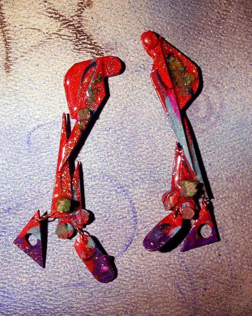 Artist Richard Lazzara. 'Exotic Ear Ornaments ' Artwork Image, Created in 1989, Original Pastel. #art #artist