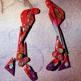 Richard Lazzara: 'exotic ear ornaments ', 1989 Mixed Media Sculpture, Fashion. Artist Description: exotic ear ornaments from the folio LAZZARA ILLUMINATION DESIGN are available at 