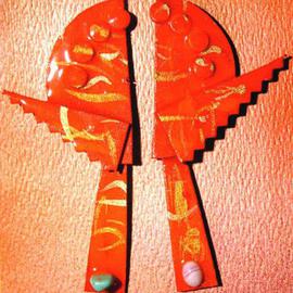 Richard Lazzara: 'guardians ear ornaments', 1989 Mixed Media Sculpture, Fashion. Artist Description: guardians ear ornaments from the folio LAZZARA ILLUMINATION DESIGN are available at 