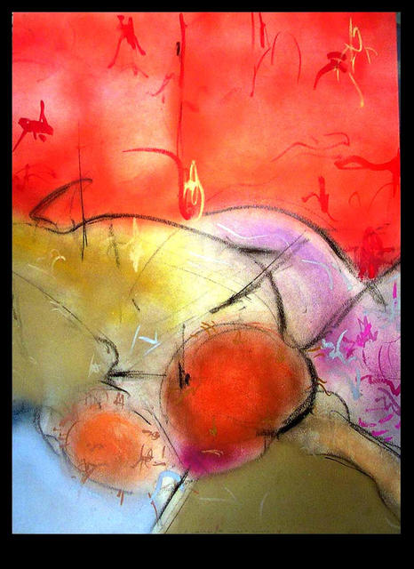 Artist Richard Lazzara. 'Heart Source' Artwork Image, Created in 1988, Original Pastel. #art #artist