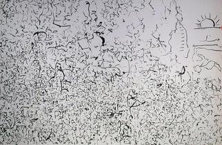 Richard Lazzara: 'kaligraphy sun rising', 1972 Calligraphy, History. kaligraphy sun rising 1972  from the folio  DRAWING ON NY STUDIO SCHOOL TRAINING  by Richard lazzara is available at   