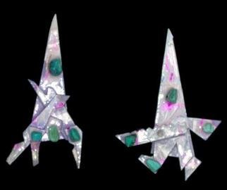 Richard Lazzara: 'landing crews ear ornaments', 1989 Mixed Media Sculpture, Fashion. landing crews ear ornaments from the folio LAZZARA ILLUMINATION DESIGN are available at 