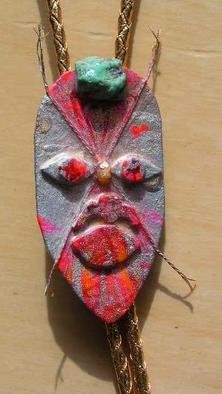 Richard Lazzara: 'mask bolo or pin ornament', 1989 Mixed Media Sculpture, Fashion. mask bolo or pin ornament from the folio LAZZARA ILLUMINATION DESIGN is available at 