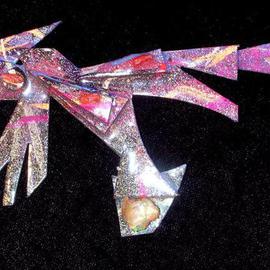 Richard Lazzara: 'opal coral wing pin ornament', 1989 Mixed Media Sculpture, Fashion. Artist Description: opal coral wing pin ornament from the folio LAZZARA ILLUMINATION DESIGN is available at 