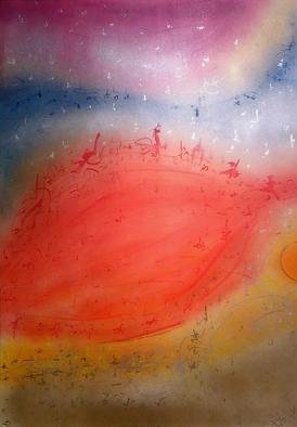Richard Lazzara: 'red swan', 1988 Mixed Media, Inspirational. red swan 1988 from the folio 
