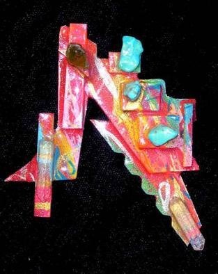 Richard Lazzara: 'six stones pin ornament ', 1989 Mixed Media Sculpture, Fashion. six stones pin ornament from the folio LAZZARA ILLUMINATION DESIGN is available at 