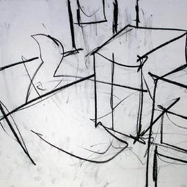 Richard Lazzara: 'studio furniture design', 1972 Charcoal Drawing, History. Artist Description: studio furniture design 1972 from the folio DRAWING ON NY STUDIO SCHOOL TRAINING  by Richard Lazzara is available at 
