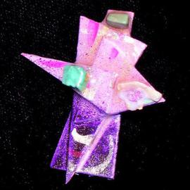 Richard Lazzara: 'three stones pin ornament', 1989 Mixed Media Sculpture, Fashion. Artist Description: three stones pin ornament from the folio LAZZARA ILLUMINATION DESIGN is available at 