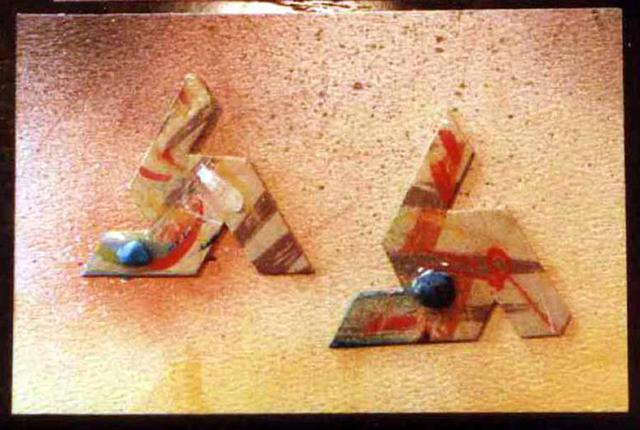 Artist Richard Lazzara. 'Triple Spin Ear Ornaments' Artwork Image, Created in 1989, Original Pastel. #art #artist